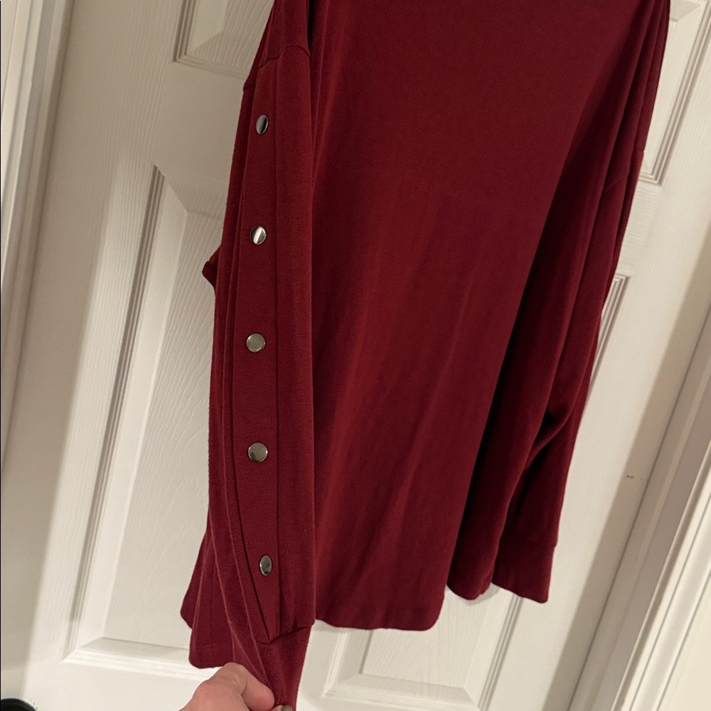 LANE BRYANT long sleeved turtle neck with faux button sleeeves - Picture 2 of 4